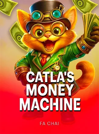 ภาพปกเกม Catla's Money Machine ค่าย FC (แมวส้มสวมแว่นข้างกองเหรียญ) ในตารางเกมแนะนำหน้าแรก