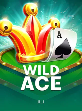 ภาพปกเกม Wild Ace ค่าย JILI (หมวกตัวตลกกับไพ่เอซบนโต๊ะสีเขียว) ในตารางเกมแนะนำหน้าแรก