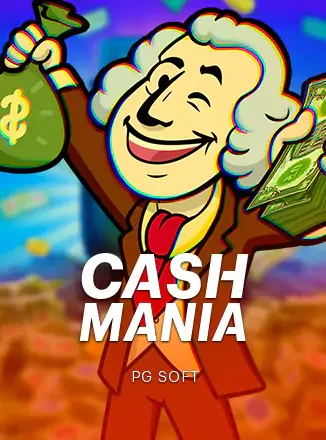 ภาพปกเกม Cash Mania ค่าย PG (ตัวละครการ์ตูนถือถุงเงิน) ในตารางเกมแนะนำหน้าแรก