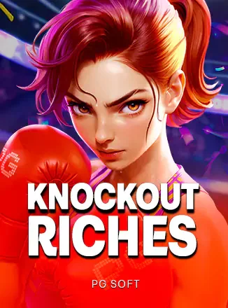 หน้าปกเกม Knockout Riches (นักมวยหญิงสวมนวมแดง) ในกรอบเดโม่หน้าแรก