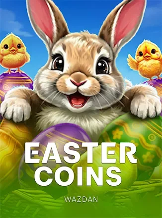 ภาพปกเกม Easter Coins ค่าย Wazdan (กระต่ายอีสเตอร์กับลูกเจี๊ยบ) ประกอบหัวข้อเดโม่ 100000