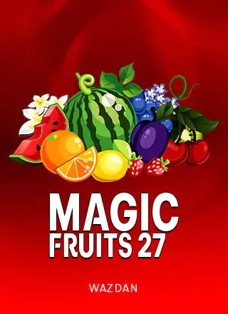 ภาพปกเกม Magic Fruits 27 ค่าย Wazdan (ผลไม้หลากสีบนพื้นแดง) ในตารางเกมแนะนำหน้าแรก